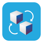 two cubes swapping places icon
