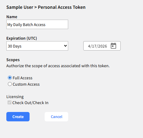 Create token