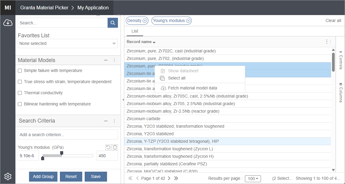 Material Picker screenshot